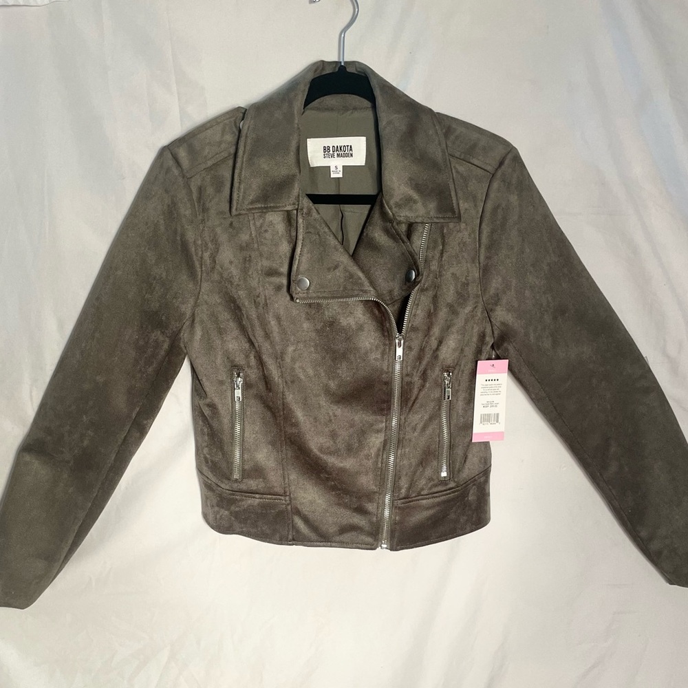 BB Dakota Women's Leather Jacket in Gray